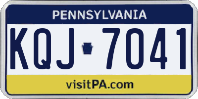 PA license plate KQJ7041