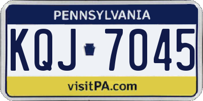 PA license plate KQJ7045