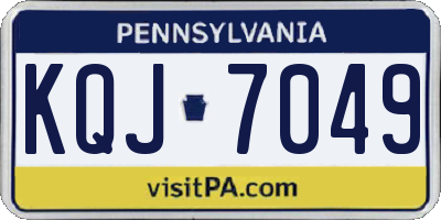 PA license plate KQJ7049