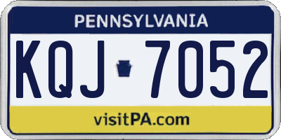 PA license plate KQJ7052