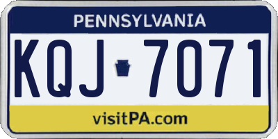PA license plate KQJ7071