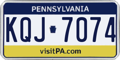 PA license plate KQJ7074