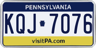 PA license plate KQJ7076