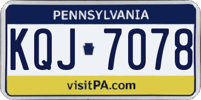 PA license plate KQJ7078