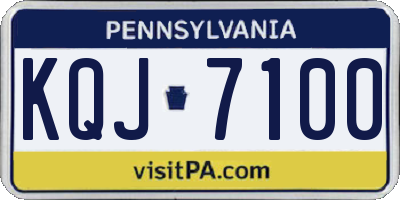 PA license plate KQJ7100