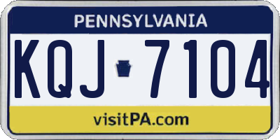 PA license plate KQJ7104
