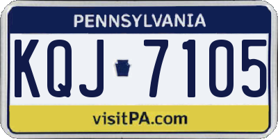 PA license plate KQJ7105