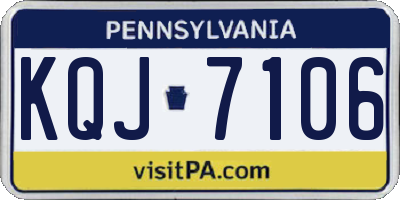 PA license plate KQJ7106