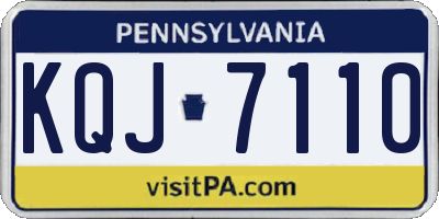 PA license plate KQJ7110