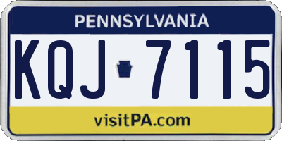 PA license plate KQJ7115