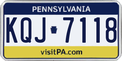 PA license plate KQJ7118