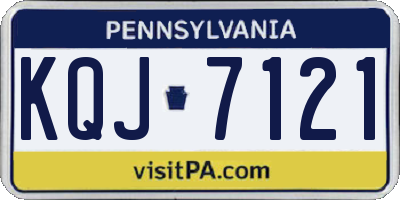 PA license plate KQJ7121