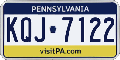 PA license plate KQJ7122