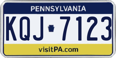 PA license plate KQJ7123