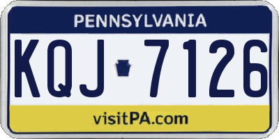 PA license plate KQJ7126