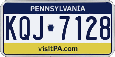 PA license plate KQJ7128