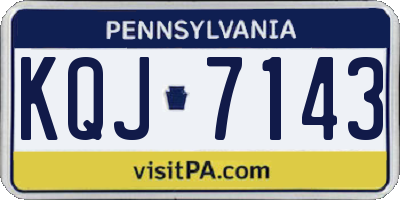 PA license plate KQJ7143