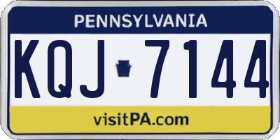 PA license plate KQJ7144