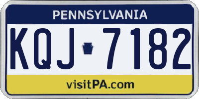 PA license plate KQJ7182