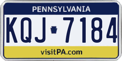 PA license plate KQJ7184