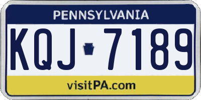 PA license plate KQJ7189