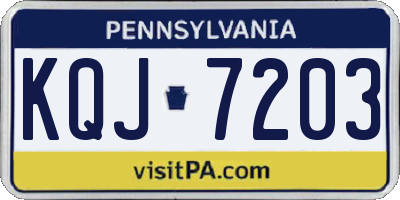 PA license plate KQJ7203