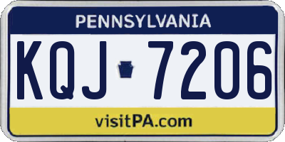 PA license plate KQJ7206