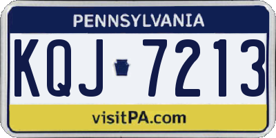 PA license plate KQJ7213
