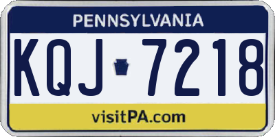 PA license plate KQJ7218