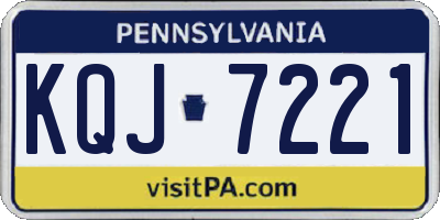 PA license plate KQJ7221