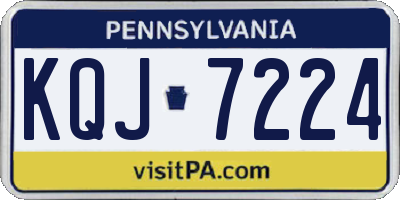 PA license plate KQJ7224