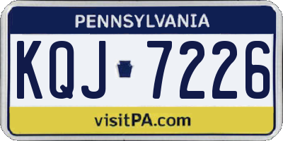 PA license plate KQJ7226