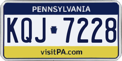 PA license plate KQJ7228