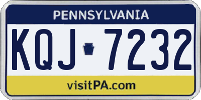 PA license plate KQJ7232