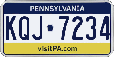 PA license plate KQJ7234