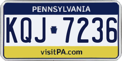 PA license plate KQJ7236