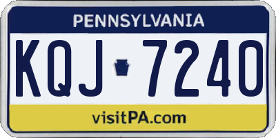 PA license plate KQJ7240
