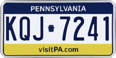PA license plate KQJ7241