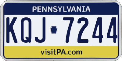 PA license plate KQJ7244