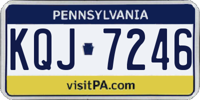 PA license plate KQJ7246