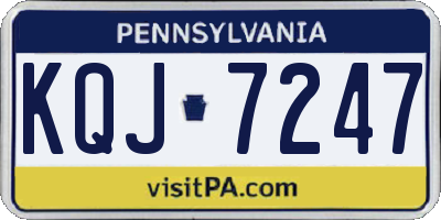 PA license plate KQJ7247