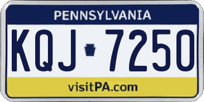 PA license plate KQJ7250