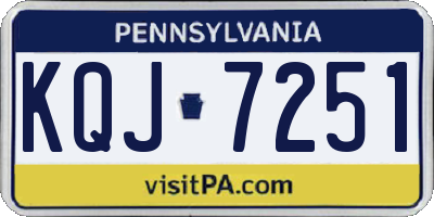 PA license plate KQJ7251