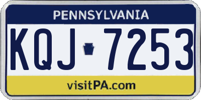 PA license plate KQJ7253