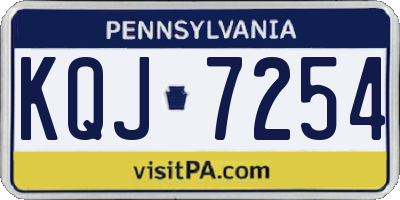 PA license plate KQJ7254