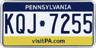 PA license plate KQJ7255