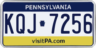 PA license plate KQJ7256