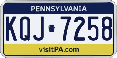 PA license plate KQJ7258