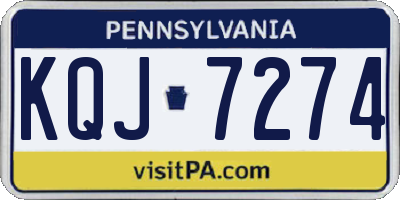 PA license plate KQJ7274