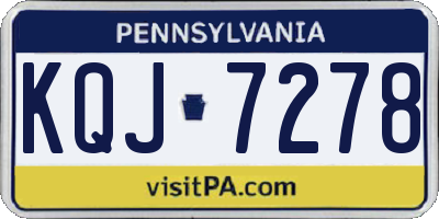 PA license plate KQJ7278
